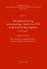 Klein&uuml;berlieferung mehrstimmiger Musik vor 1550 in deutschem Sprachgebiet, Lieferung IX - Martin Staehelin