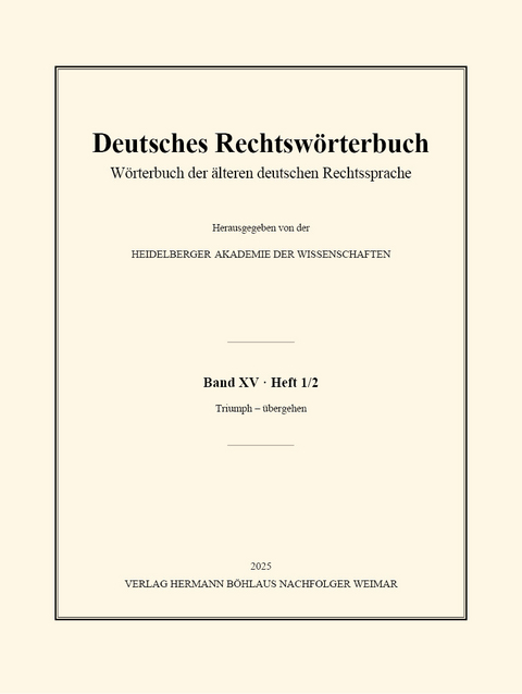 Deutsches Rechtsw&ouml;rterbuch - 