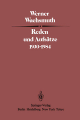 Reden und Aufs&auml;tze 1930&ndash;1984 - W. Wachsmuth