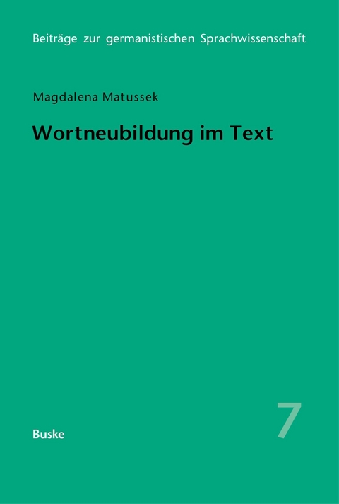 Wortneubildung im Text - Magdalena Matussek