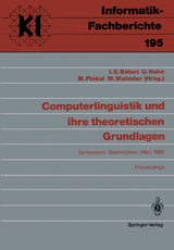 Computerlinguistik und ihre theoretischen Grundlagen - 