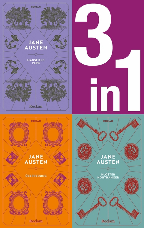 Jane Austen: Drei Romane in einem E-Book (3-in-1-Bundle). Mansfield Park, Kloster Northanger, Überredung - Jane Austen
