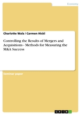 Controlling the Results of Mergers and Acquisitions - Methods for Measuring the M&A Success -  Charlotte Walz,  Carmen Hickl
