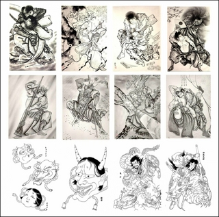 JAPANISCHE TATTOOS PAKET - 3 eBooks Japanische Tattoo Design Vorlagen - Japanese Demons - Japanese Heros - Japanese Horicho.