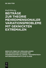 Beiträge zur Theorie mehrdimensionaler Variationsprobleme mit geknickten Extremalen - Rolf Klötzler