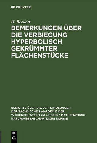 Bemerkungen über die Verbiegung hyperbolisch gekrümmter Flächenstücke