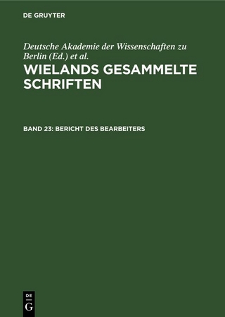 Bericht des Bearbeiters