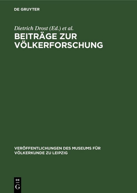 Beitr&auml;ge zur V&ouml;lkerforschung - 