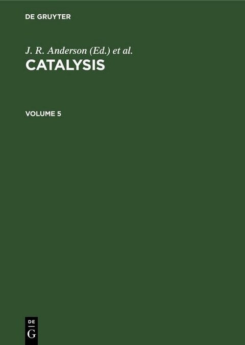 Catalysis. Volume 5 - 