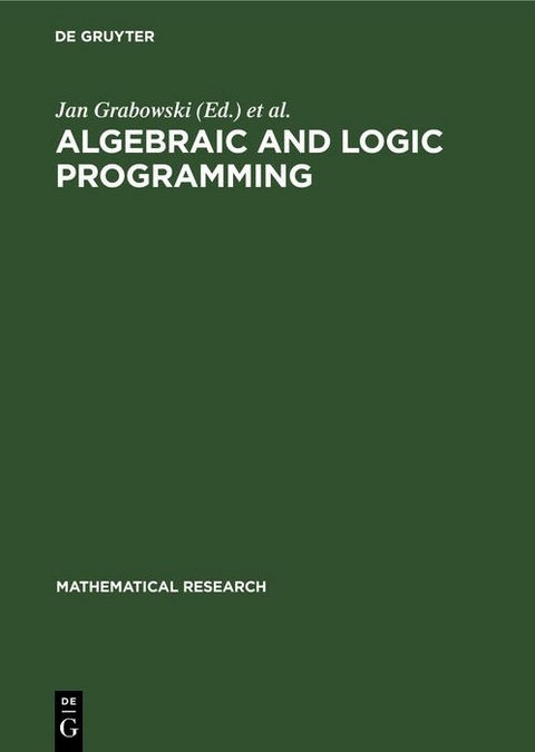 Algebraic and Logic Programming - 