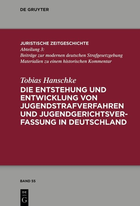 Die Entstehung und Entwicklung von Jugendstrafverfahren und Jugendgerichtsverfassung in Deutschland - Tobias Hanschke