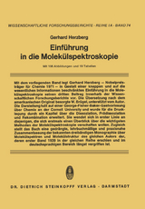 Einf&uuml;hrung in die Molek&uuml;lspektroskopie - Gerhard Herzberg