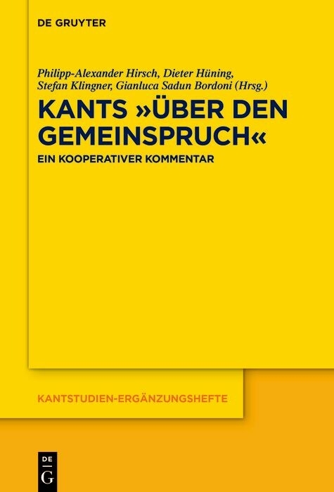 Kants '&Uuml;ber den Gemeinspruch' - 