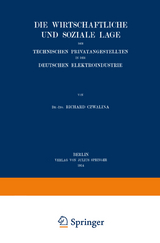 Die wirtschaftliche und soziale Lage der Technischen Privatangestellten in der Deutschen Elektroindustrie - Richard Czwalina