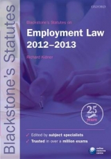 Blackstone's Statutes on Employment Law 2012-2013 - Kidner, Richard