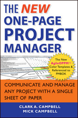 The New One-Page Project Manager - Campbell, Clark A.; Campbell, Mick