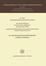 Zur Umstr&ouml;mung hintereinander liegender, wandfester St&ouml;rk&ouml;rper - Manfred Balkowski