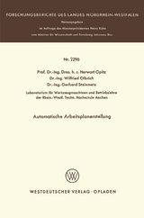 Automatische Arbeitsplanerstellung - Herwart Opitz