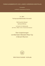 &Uuml;ber Ungleichungen vom Bernstein-Nikolskii-Riesz-Typ in Banach R&auml;umen - Rolf Joachim Nessel