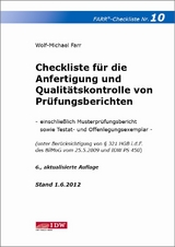 Checkliste f&uuml;r die Anfertigung und Qualit&auml;tskontrolle von Pr&uuml;fungsberichten - Wolf-Michael Farr