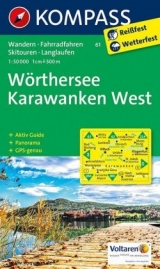 KOMPASS Wanderkarte W&ouml;rthersee, Karawanken West - 