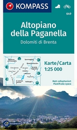 KOMPASS Wanderkarte 649 Altopiano della Paganella, Dolomiti di Brenta 1:25.000