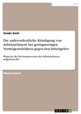 Die au&szlig;erordentliche K&uuml;ndigung von Arbeitnehmern bei geringwertigen Verm&ouml;gensdelikten gegen den Arbeitgeber - Guido Zech