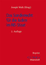 Das Sonderrecht f&uuml;r die Juden im NS-Staat - 