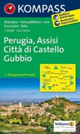 KOMPASS Wanderkarte Perugia - Assisi - Citt&agrave; di Castello - Gubbio - 
