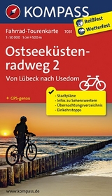 Fahrrad-Tourenkarte Ostseek&uuml;stenradweg 2, von L&uuml;beck nach Usedom - 