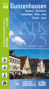 ATK25-I08 Gunzenhausen (Amtliche Topographische Karte 1:25000) - Breitband und Vermessung Landesamt f&uuml;r Digitalisierung  Bayern
