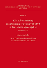 Klein&uuml;berlieferung mehrstimmiger Musik vor 1550 in deutschem Sprachgebiet, Lieferung IX - Martin Staehelin