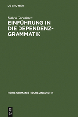 Einf&uuml;hrung in die Dependenzgrammatik - Kalevi Tarvainen