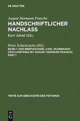Der Briefwechsel Carl Hildebrand von Cansteins mit August Hermann Francke - 