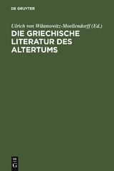 Die griechische Literatur des Altertums - 