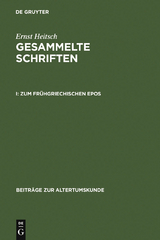 Zum fr&uuml;hgriechischen Epos - Ernst Heitsch