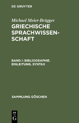 Bibliographie. Einleitung. Syntax - Michael Meier-Br&uuml;gger