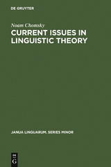 Current Issues in Linguistic Theory - Noam Chomsky