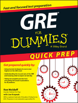 GRE For Dummies Quick Prep - Ron Woldoff, Joseph Kraynak