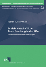 Betriebswirtschaftliche Steuerforschung in den USA - Volker Klinkhammer