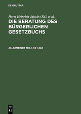 Allgemeiner Teil I und II, &sect;&sect; 1&ndash;240 - 