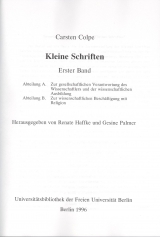 Kleine Schriften / Kleine Schriften - Carsten Colpe