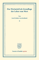Das Werturteil - Gerd Frhr. von Ketelhodt