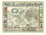 Historische WELTKARTE 1635 &ndash; Willem Janszoon Blaeu [gerollt] - Willem Janszoon Blaeu