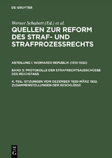 Sitzungen vom Dezember 1930&ndash;M&auml;rz 1932. Zusammenstellungen der Beschl&uuml;sse - 