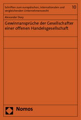 Gewinnanspr&uuml;che der Gesellschafter einer offenen Handelsgesellschaft - Alexander Dory