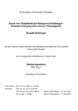 &Auml;tzen von Titannitrid mit Halogenverbindungen - Ronald Hellriegel