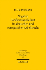 Negative Tarifvertragsfreiheit im deutschen und europ&auml;ischen Arbeitsrecht - Felix Hartmann