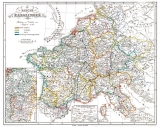 Historische Karte: EUROPA - Die REICHE der KAROLINGER um 850 (Plano) - Karl von Spruner