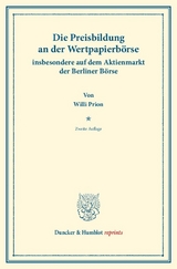 Die Preisbildung an der Wertpapierb&ouml;rse - Willi Prion